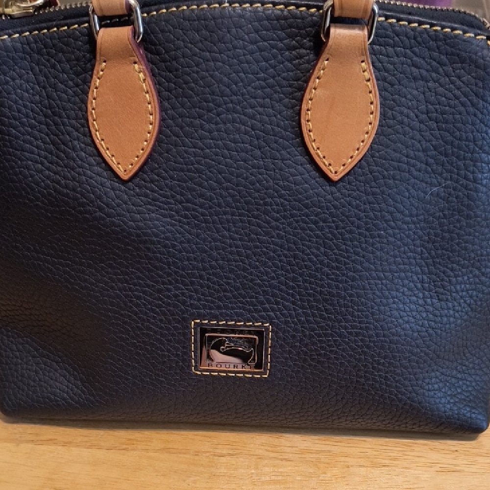 Dooney & Bourke Black and Tan Leather Bag